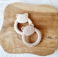 Siliconen Bijtring Pandabeer Beige