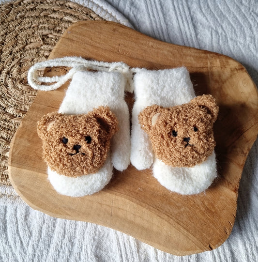 Beige Baby Wanten Met Teddy Beertje