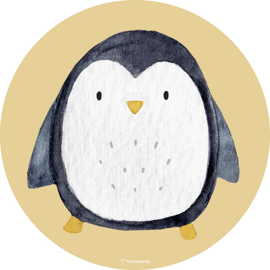 Muursticker ⌀50cm - Pinguin