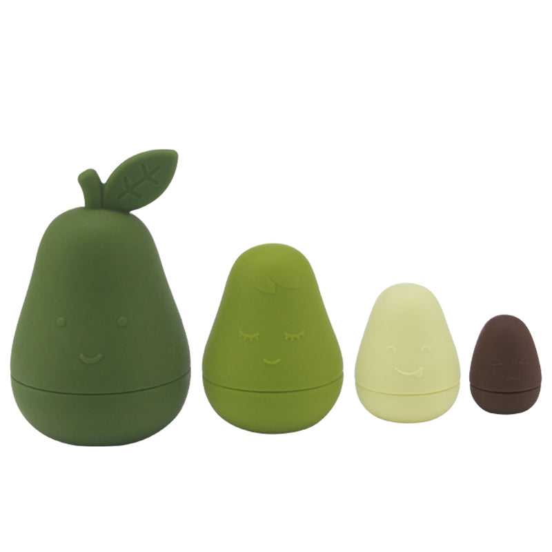 Siliconen Matroesjka Avocado Stapelspeelgoed