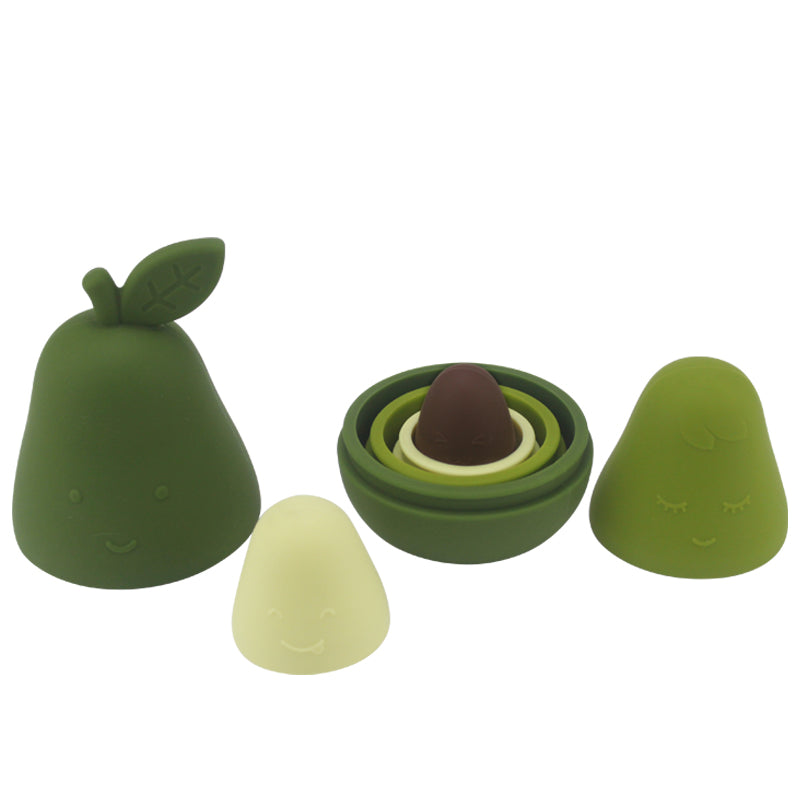 Siliconen Matroesjka Avocado Stapelspeelgoed