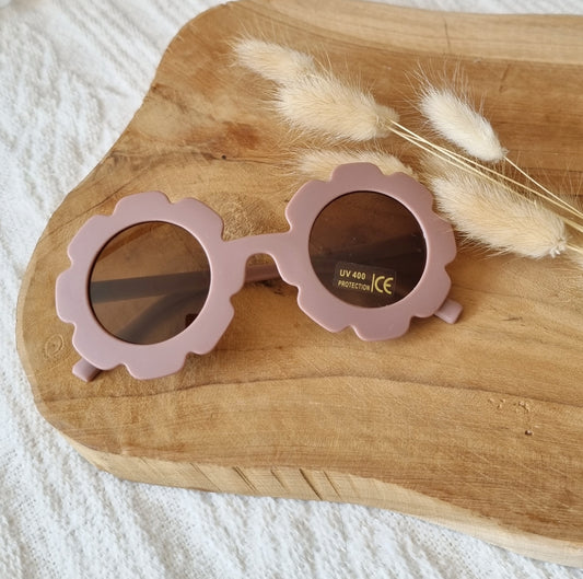 Baby- en kinder zonnebril UV400 bloem - Oudroze