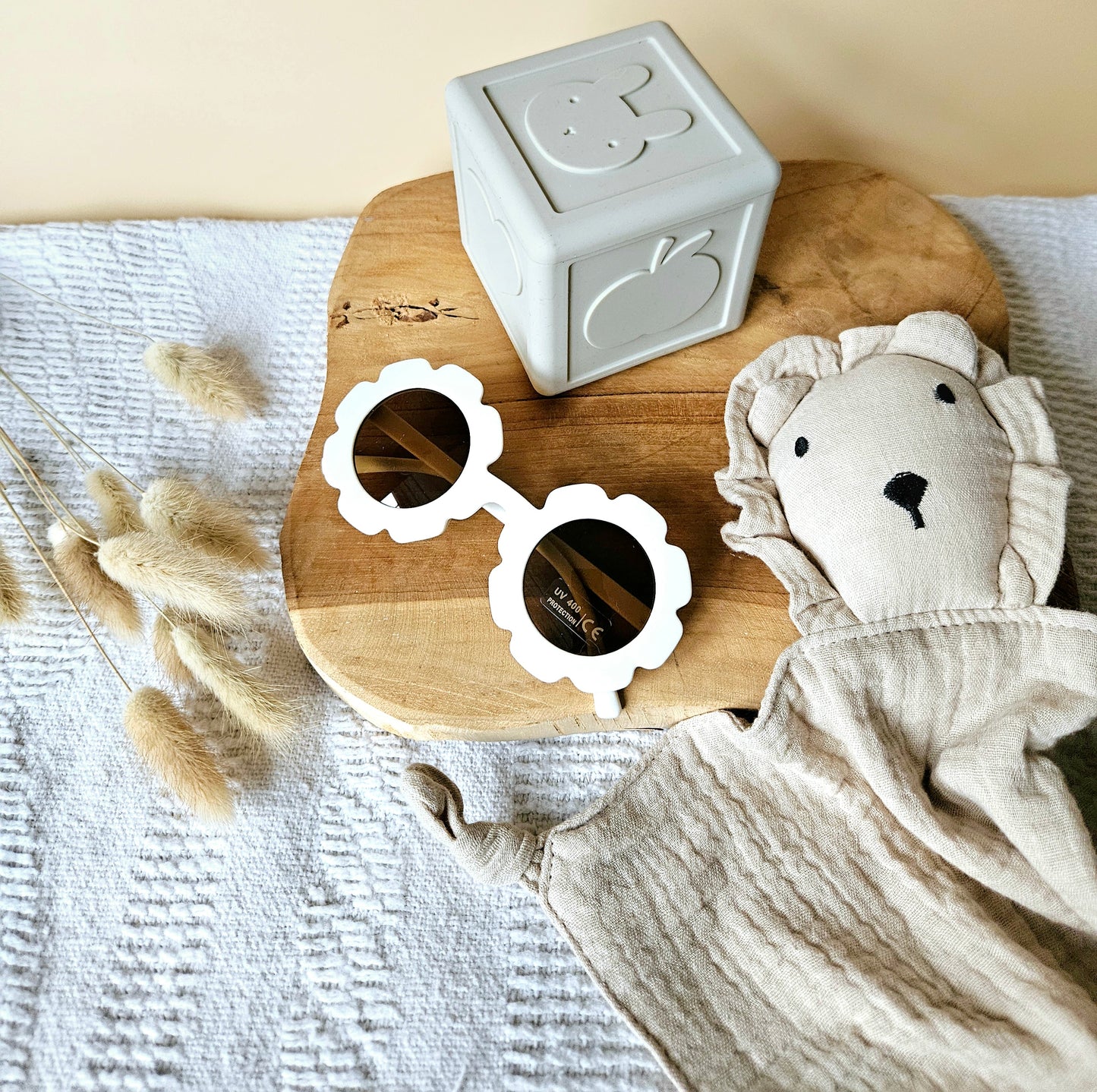 Montessori (bad) speelgoed flexibele siliconen kubus - Beige