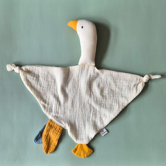 Zachte Hydrofiele Knuffel Gans voor Baby's - Wit