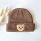 Rammelaartje Beer Beanie – Bruin warme gebreide muts voor baby’s en peuters