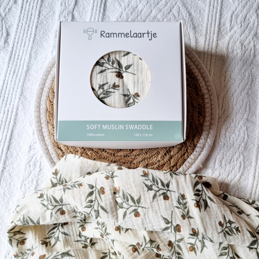 Hydrofiele doek XL - Beige met bloemenprint 130x110cm