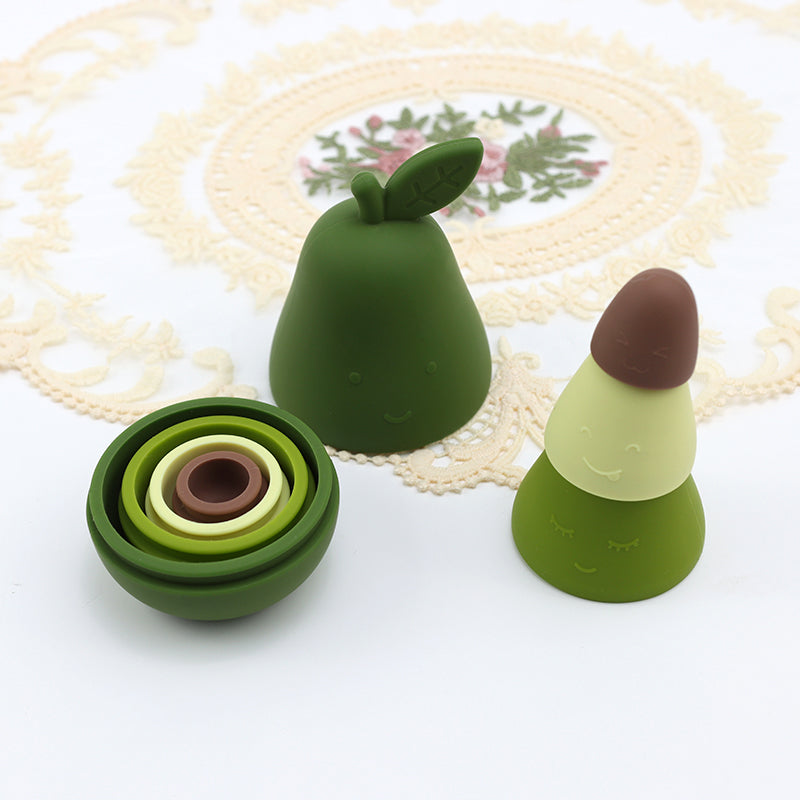 Siliconen Matroesjka Avocado Stapelspeelgoed