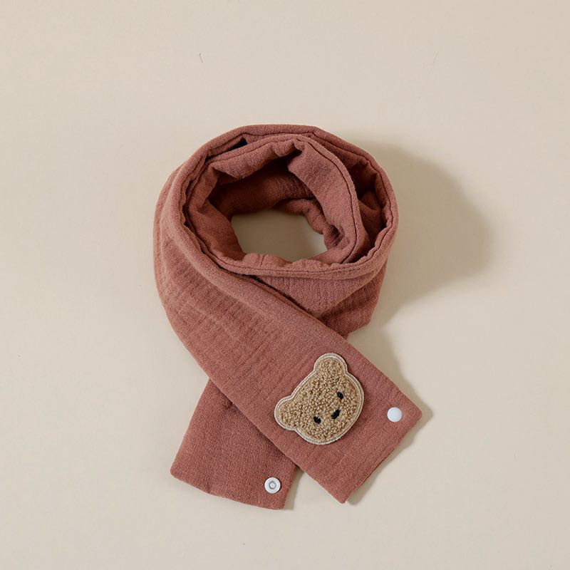 Hydrofiele Herfst Sjaal met Berenapplicatie - Terracotta
