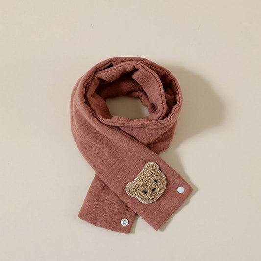 Hydrofiele Herfst Sjaal met Berenapplicatie - Terracotta