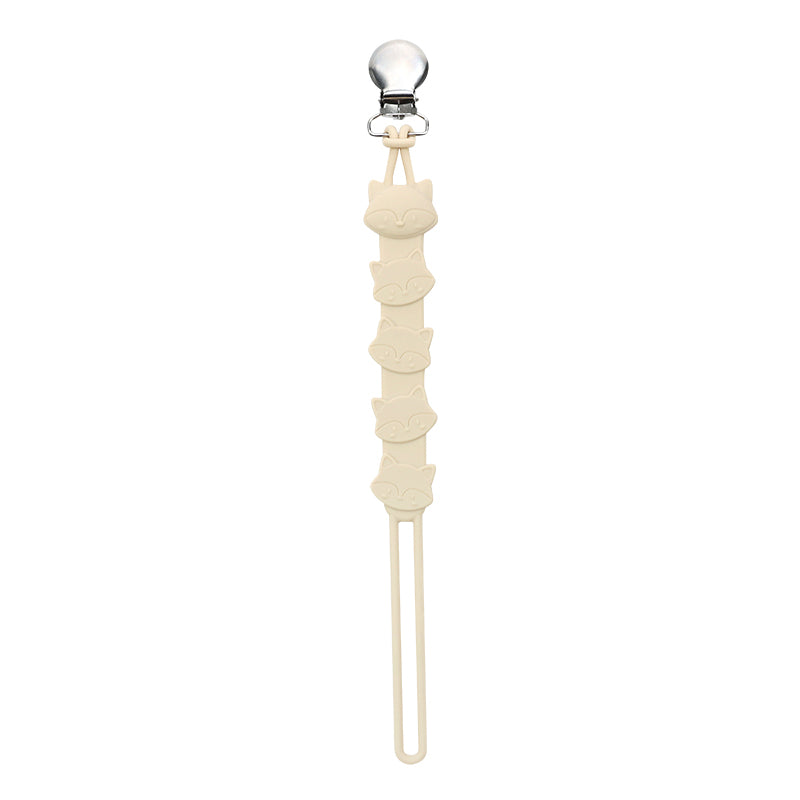 Siliconen speenkoord vos beige – BPA-vrij speenclip