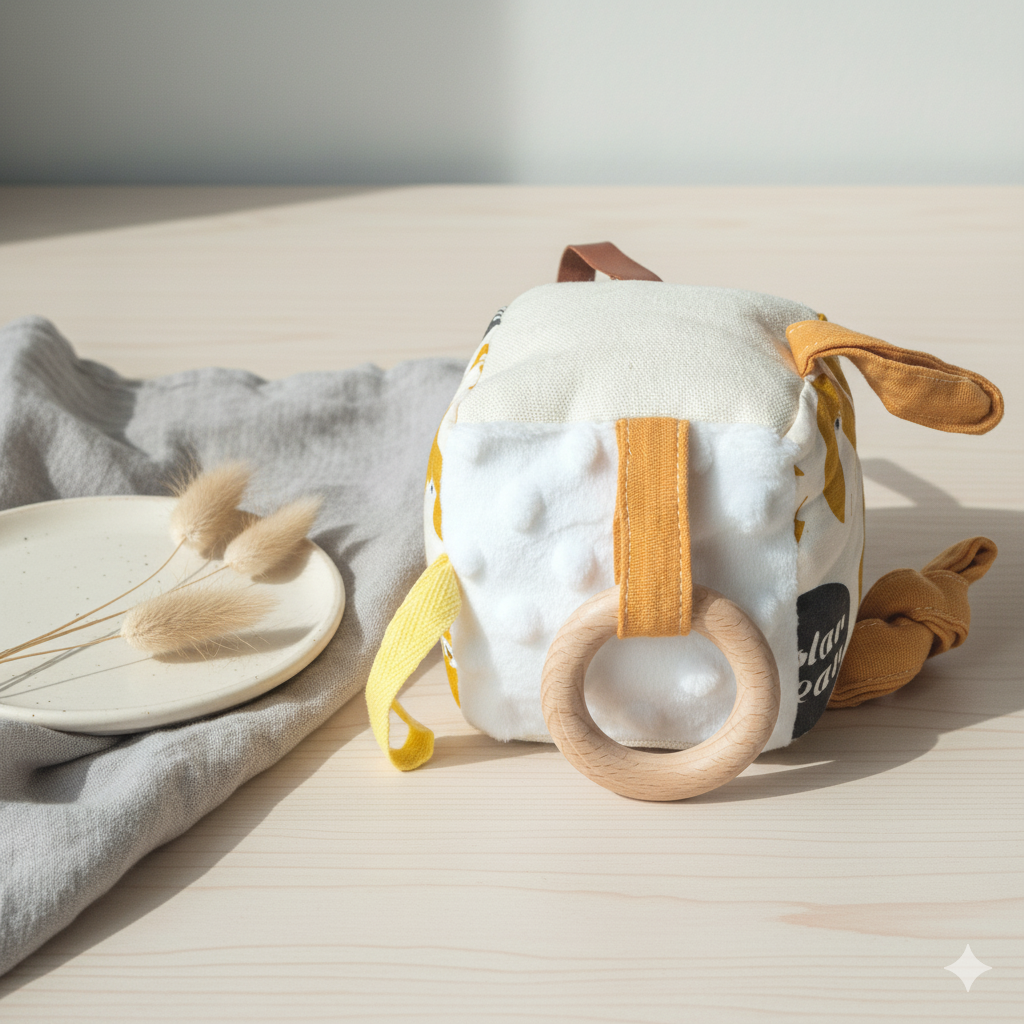 Schattige Zachte Pluche Activiteitenkubus voor Baby's