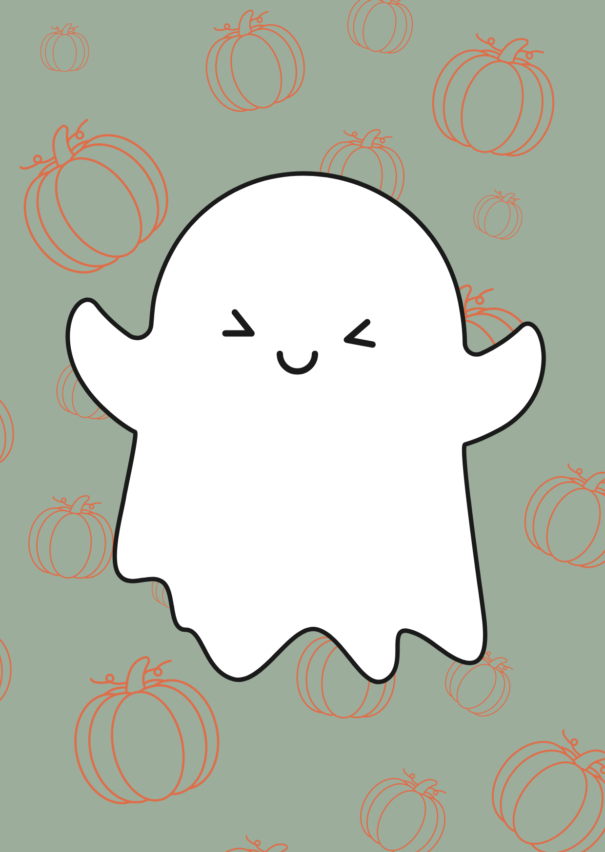 Kaart + envelop Halloween Spook