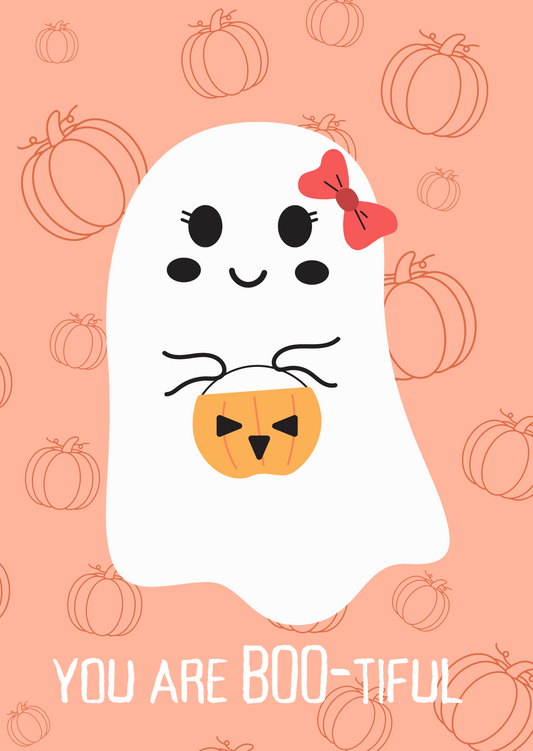 Kaart + envelop Halloween Spook Boo-tiful