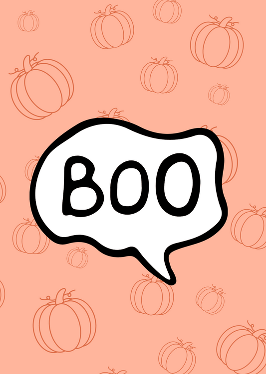 Kaart + envelop Halloween Boo