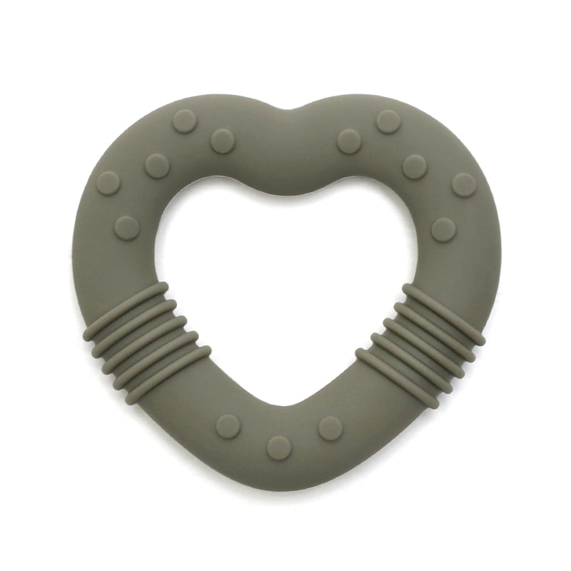 Siliconen Bijtring Hart - Salie