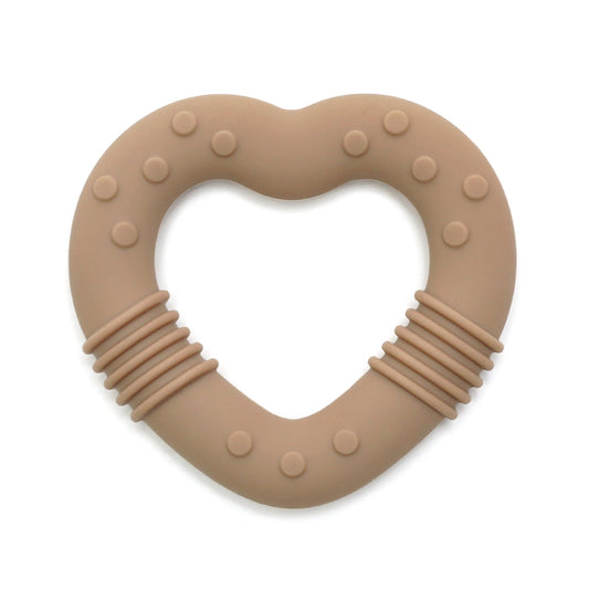 Siliconen Bijtring Hart - Zand