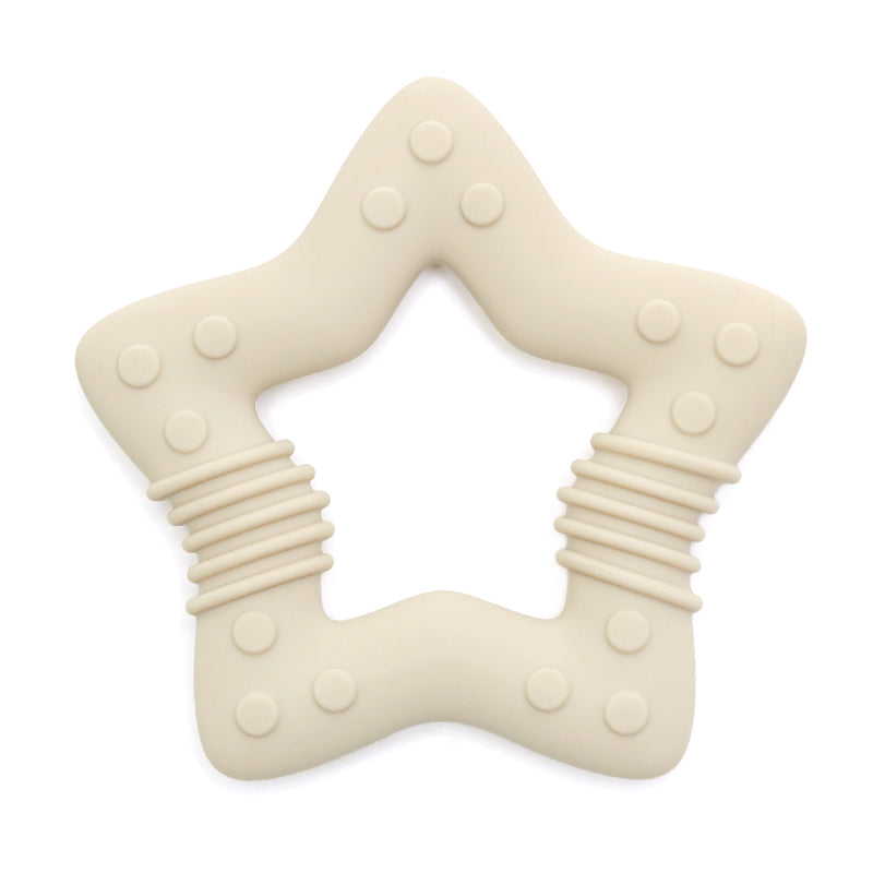 Siliconen Bijtring Ster - Beige