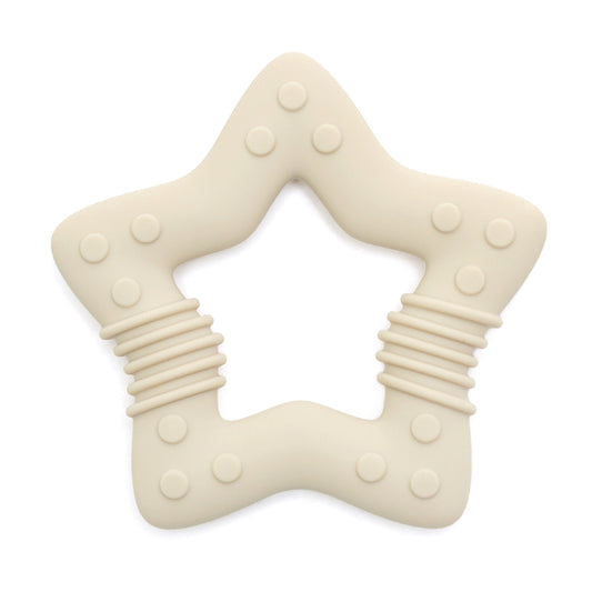 Siliconen Bijtring Ster - Beige