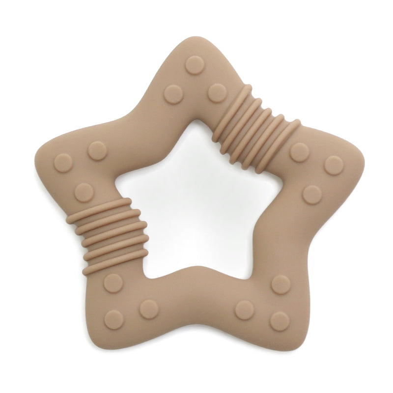Siliconen Bijtring Ster - Zand