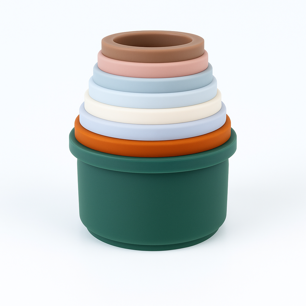 Rammelaartje Set van 8 Siliconen Stapelbekers