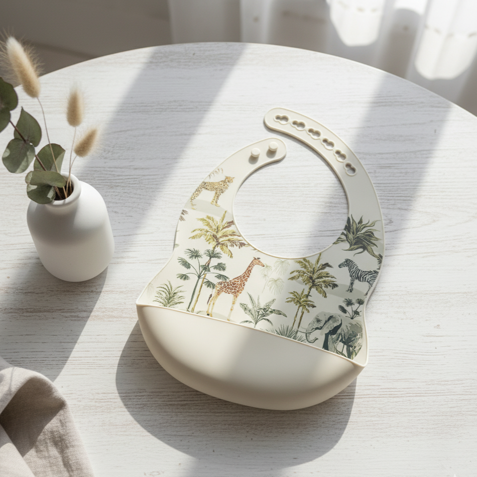 Siliconen slabber Jungle - Beige