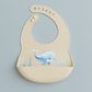 Siliconen slabber met opvangbakje Walvis - Beige