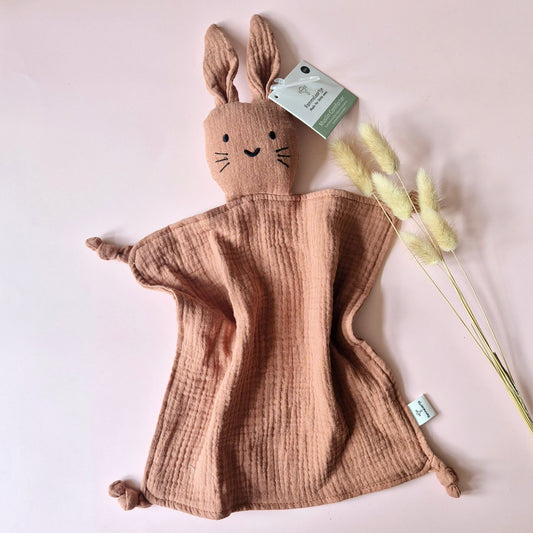 Rammelaartje Hydrofiele Knuffel konijn Terracotta