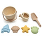 Siliconen emmer met gieter, schep en vormpjes - Beige