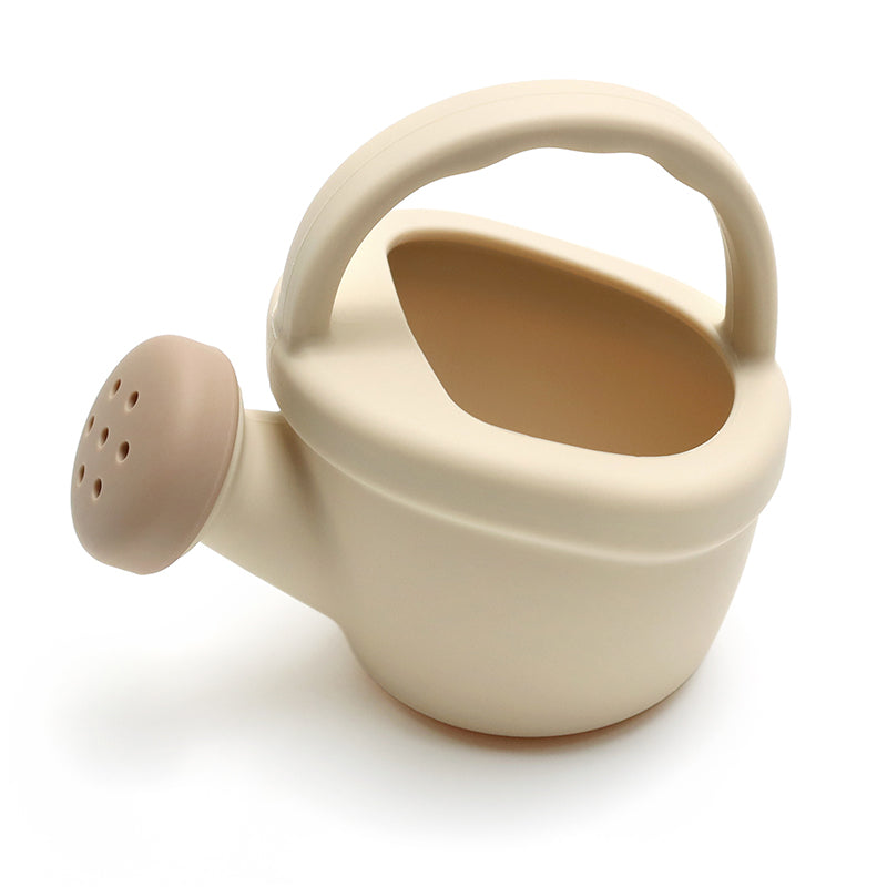 Siliconen emmer met gieter, schep en vormpjes - Beige