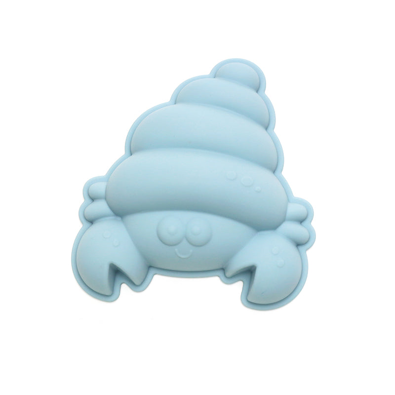 Siliconen emmer met gieter, schep en vormpjes - Beige