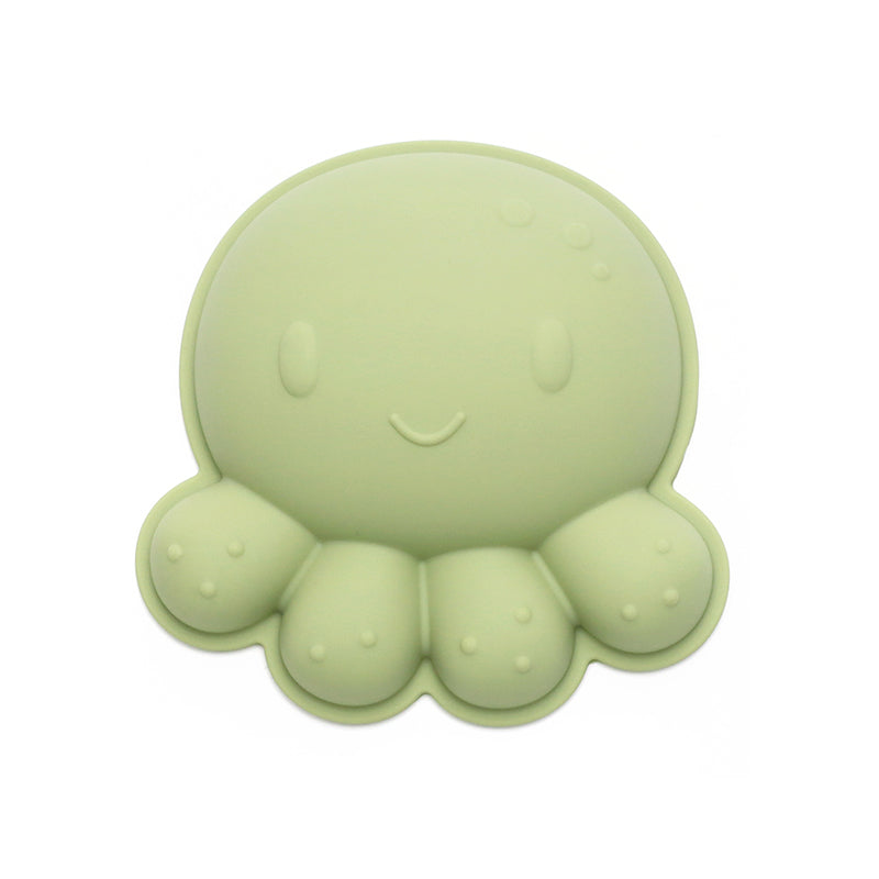 Siliconen emmer met gieter, schep en vormpjes - Beige