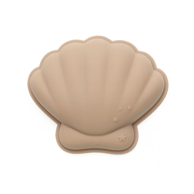 Siliconen emmer met gieter, schep en vormpjes - Beige