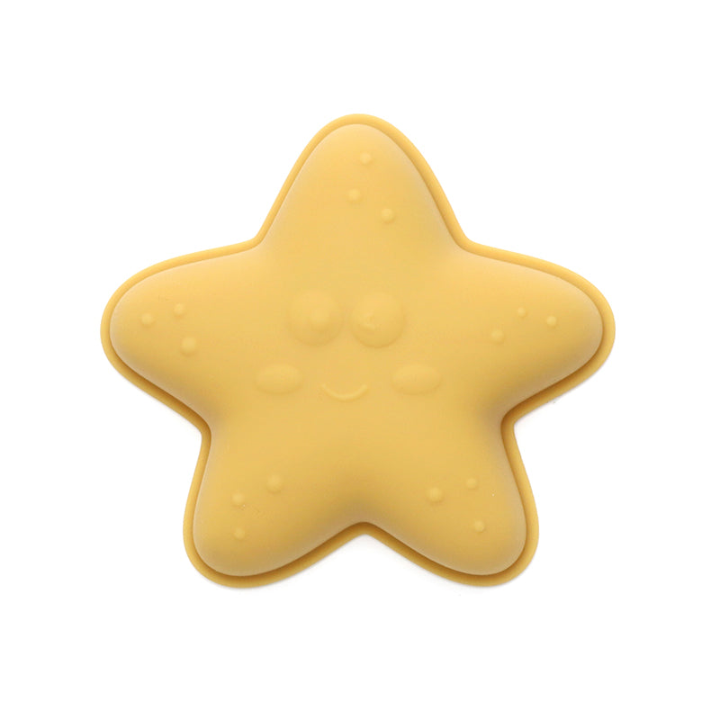 Siliconen emmer met gieter, schep en vormpjes - Beige