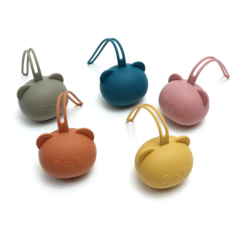 Rammelaartje siliconen speenopberger beer voor 3 speentjes