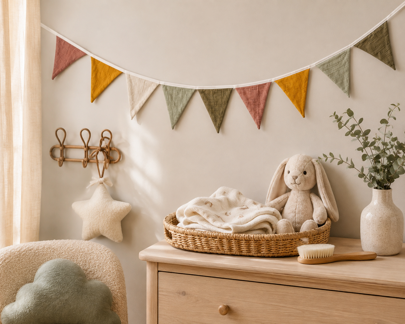 Hydrofiele Vlaggenlijn Herfst Kleuren – 2,5 meter | Babykamer & Kinderkamer Decoratie