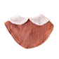 3-laags Hydrofiele Slabber / Kwijlslab met schattig kraagje - Terracotta