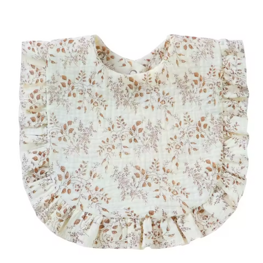 Zachte hydrofiele slabber met ruches en schattige bloemenprint