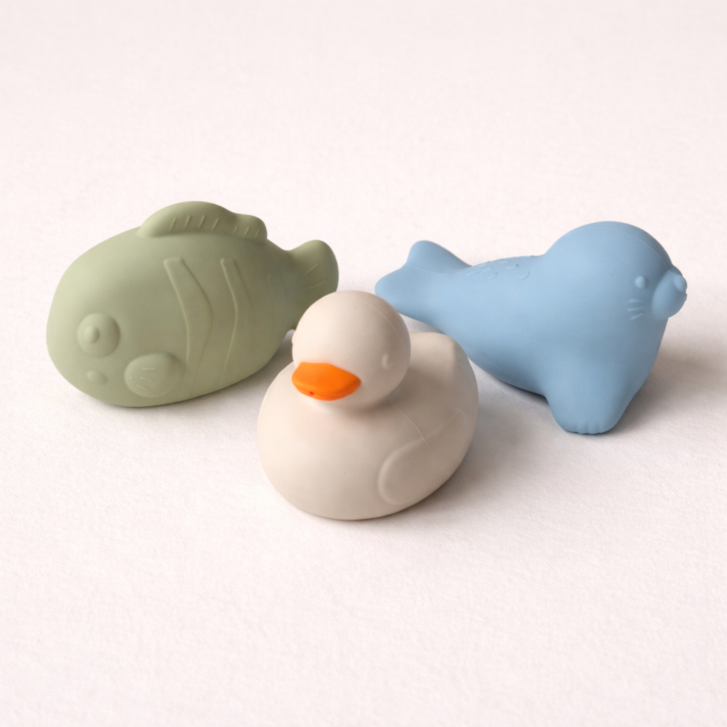 Siliconen Badspeelgoed Dieren – Set van 3