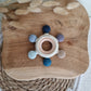 Bijtring Dental - Multicolor Blauw Siliconen Bijtring Met Beukenhouten ring