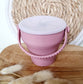 Siliconen opvouwbare snack cup met deksel - Poederroze