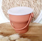 Siliconen opvouwbare snack cup met deksel - Roest