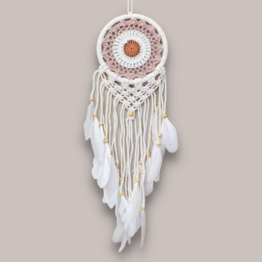 Macramé wanddecoratie dromenvanger gehaakt