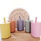Siliconen drinkbeker met rietje - Salie
