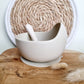 Siliconen kom met zuignap en lepel - Beige