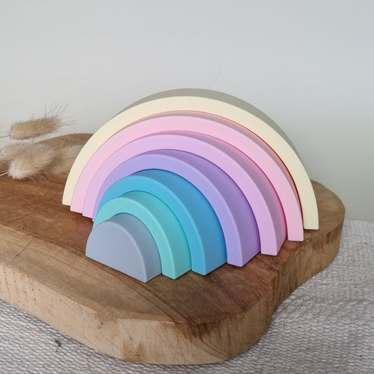 Siliconen stapeltoren regenboog - Candy